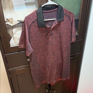 Lululemon Black and Red Men's Polo Shirt